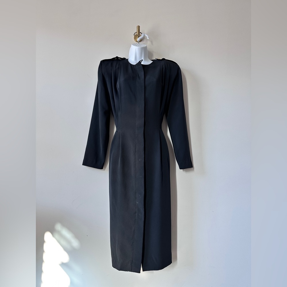 Vintage Chaus Button Down Pleated Sheath Dress Size 10